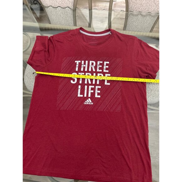 Adidas Mens Red "Three Stripe Life" Graphic T-Shirt L - Picture 5 of 6